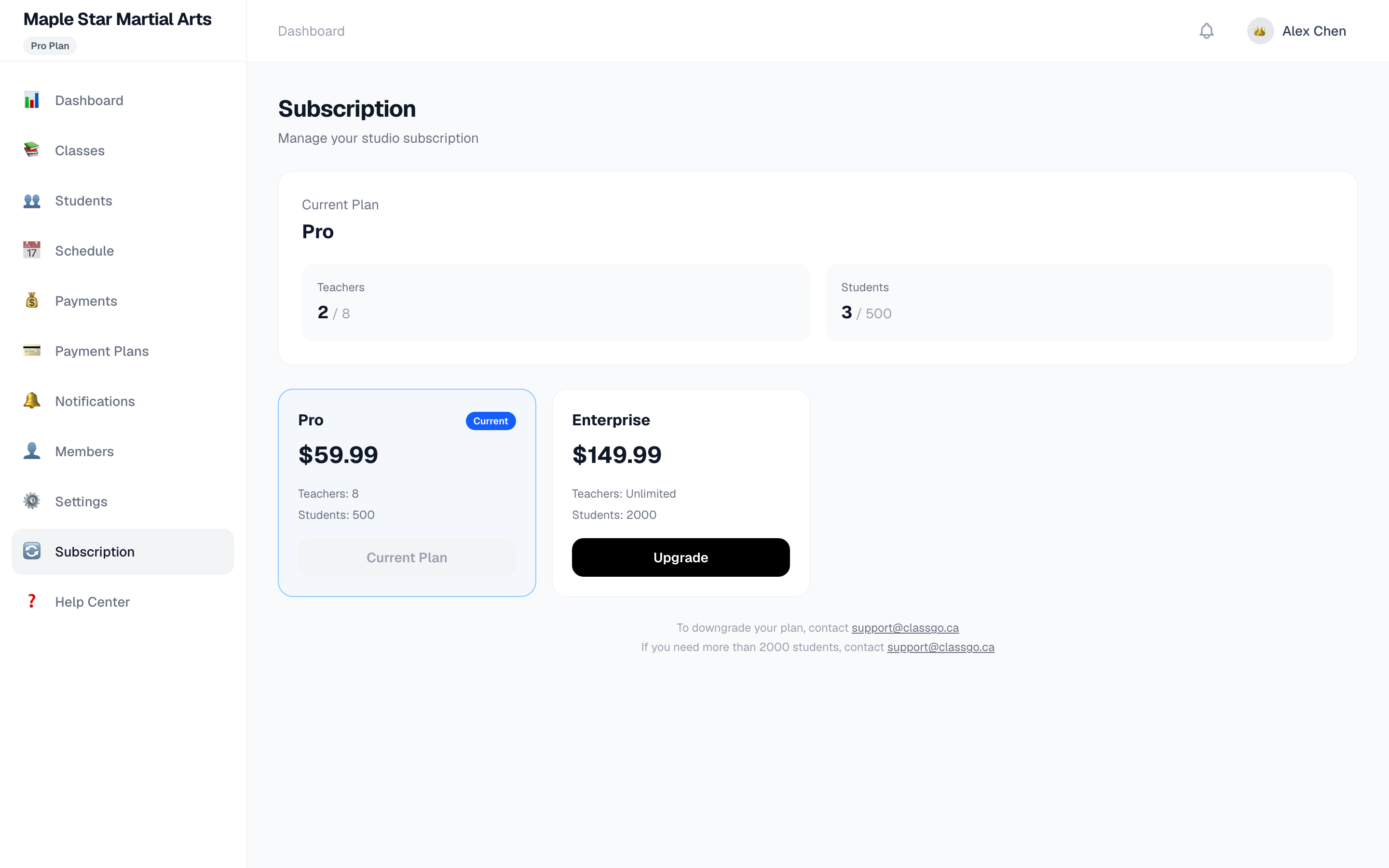 Subscription & plans
